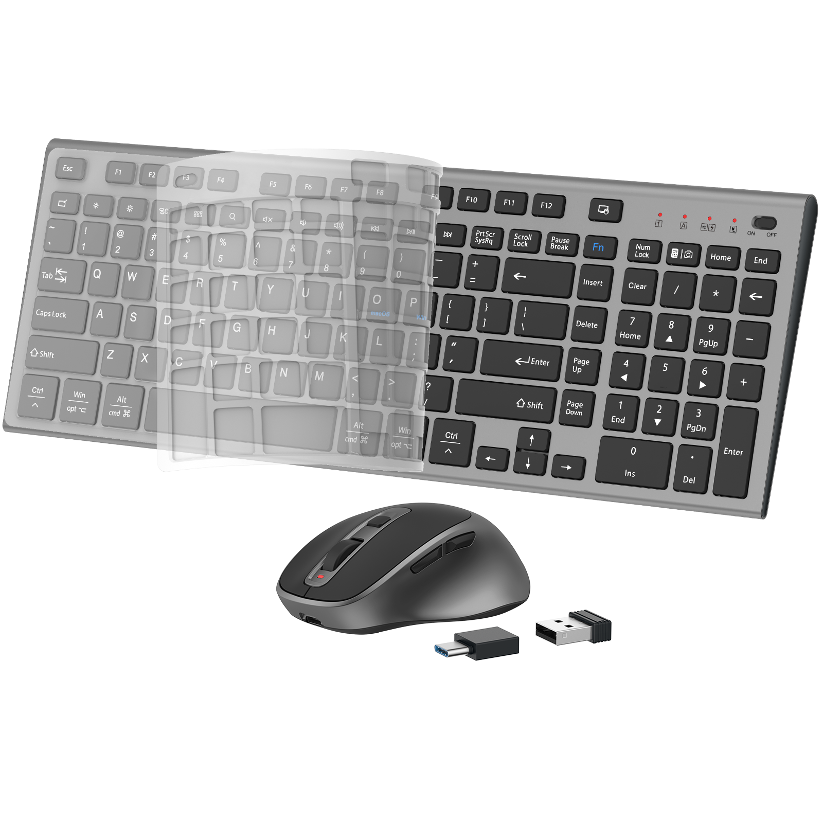 Amazon.com: FENIFOX Wireless Keyboard and Mouse, Rechargeable USB